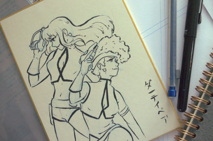 Dirty Pair Shikishi Board Illustration