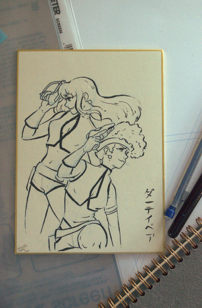 Dirty Pair Shikishi Board Illustration